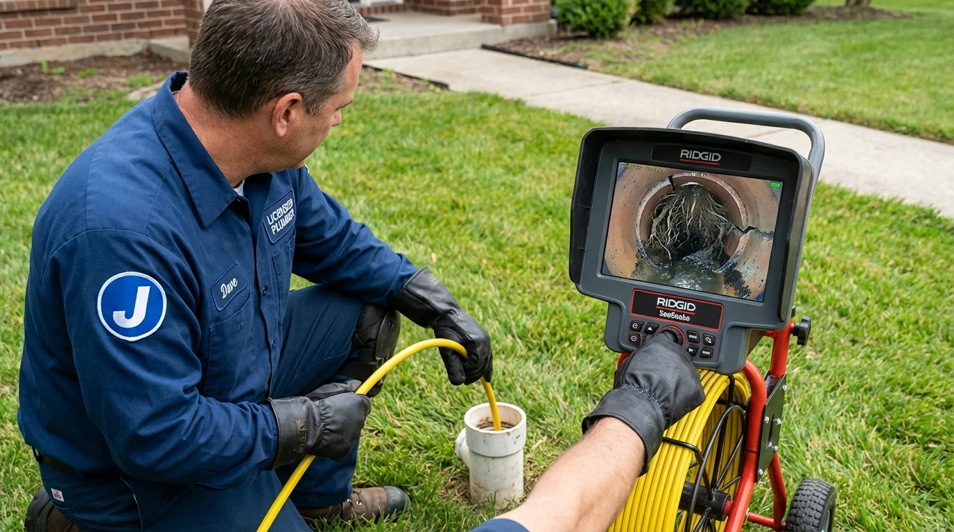 Sewer camera inspection being performed by Johns Plumbing LLC in Fort Bliss